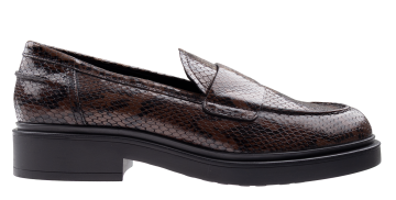 AGL Loren College Brown print moccasin