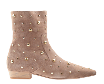 Babouche Lux cognac suède enkellaarsje