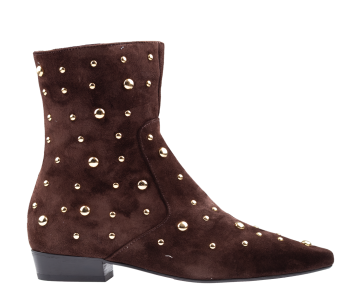 Babouche Lux Dark Brown suède enkellaarsje