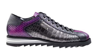 Harris 2917 purple antraciet croco combi veterschoen