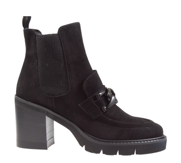 Paulette K095T zwart suède enkellaars