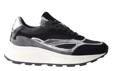 Piedi Nudi West Black Silver Sneaker