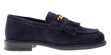 Tommy Hilfiger Chain Fringe Leather Blue Loafer