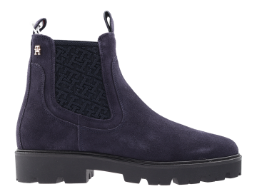 Tommy Hilfiger Monogram blue suède chelsea Boot