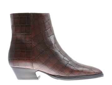 Via Vai Keira Miller Dark Brown croco enkellaars