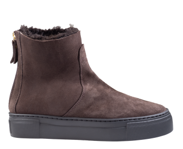 AGL Meghan Warm Dark Brown suède enkellaars