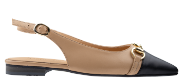 Babouche Selly Black Beige slingback