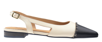 Babouche Zilly Black off White Slingback