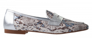 Chantal Daniëlle Iris Blauw silver instapper