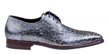 Floris van Bommel 18146/17 H Blue Print Metallic veterschoen.