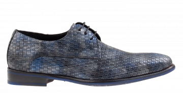 Floris van Bommel 18459/02 H blue print metal veterschoen.