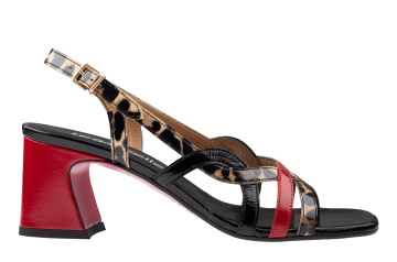 Legazelle 628 Red Black panter Sandaal