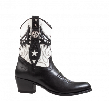 Sendra 14298 Black White Westernlaars