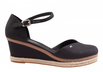 Tommy Hilfiger Basic Closed Toe Mid Wedge zwart espadrille