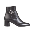 AGL Veta Buckle Black enkellaars