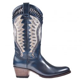Sendra 12860 jeans blauw leer westernlaars Sendra 12860 cognac leer westernlaars.