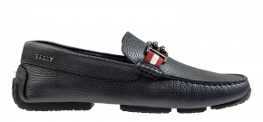 Bally Parsal-U Bovine Grained Blu Navy Mocassin