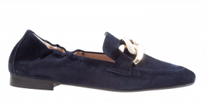 Chantal Daniëlle Shenny blauw suède mocassin