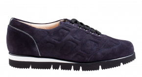Hassia 2-30-1592 blauw suède veterschoen.