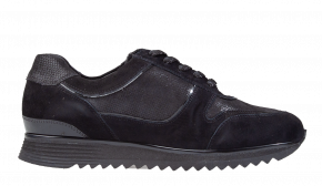 Hassia 6-30-2033 zwart suède sneaker