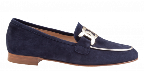 Paulette H435M Blauw suède mocassin