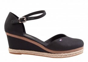 Tommy Hilfiger Basic Closed Toe Mid Wedge zwart espadrille