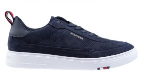 Tommy Hilfiger Modern Cupsole Perf Suède blauw veterschoen