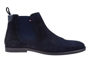Tommy Hilfiger Signature Hilfiger suède blauw chelsea