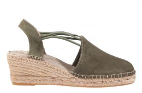 Toni Pons Tremp caqui olijfgroen suède espadrille