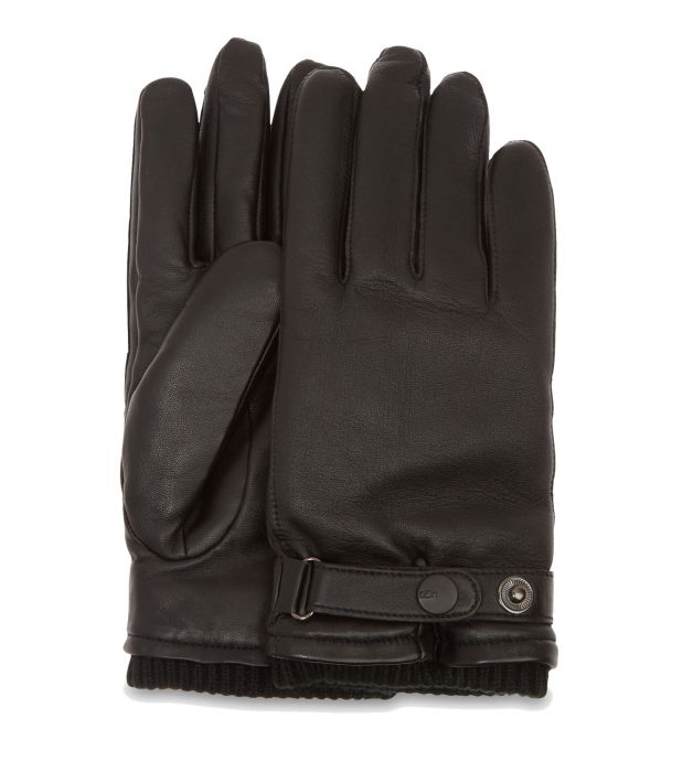 UGG Leather Belted Glove zwart handschoen