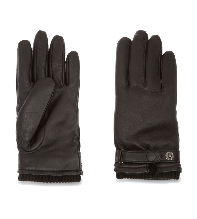 Actief neef schoonmaken UGG Leather Belted Glove zwart heren handschoen