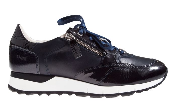DL-Sport 4669 H blauw leer lak combi sneaker