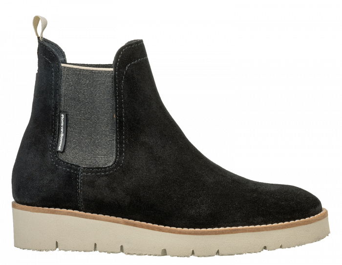 Floris van Bommel Laarske 85719/01 Zwart Suede - Bormans Modeschoenen