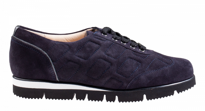 Hassia 2-30-1592 blauw suède veterschoen.