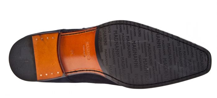 Magnanni 17363 blauw suède instapper met gesp