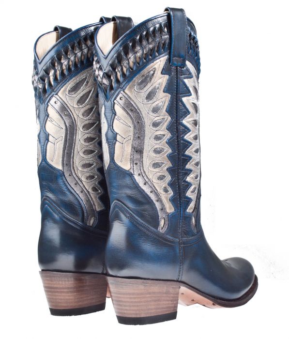 Sendra 12860 jeans blauw leer westernlaars Sendra 12860 cognac leer westernlaars.