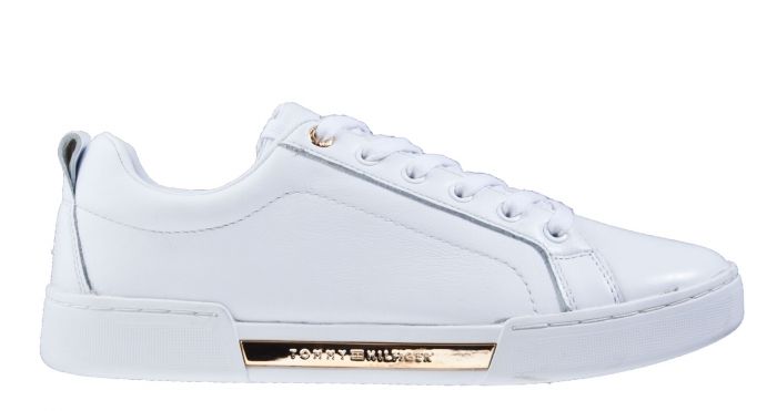 branded outsole metallic sneaker