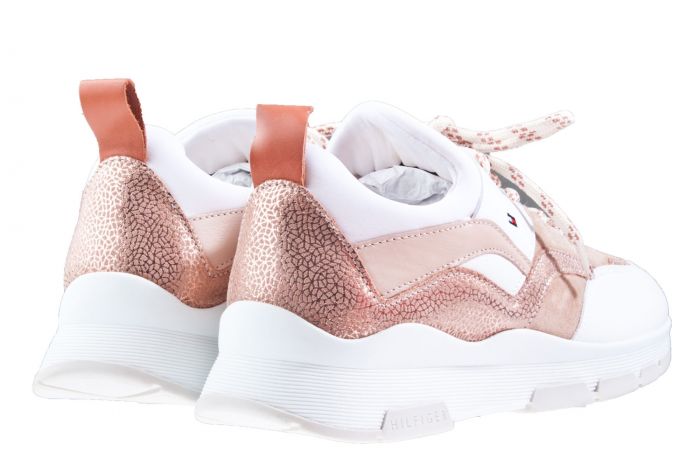 Roze tommy hilfiger lage sneakers chunky lifestyle wmn 2025